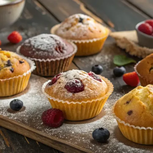 super Easy Muffin pan Dessert Recipes treats with colorful garnishes