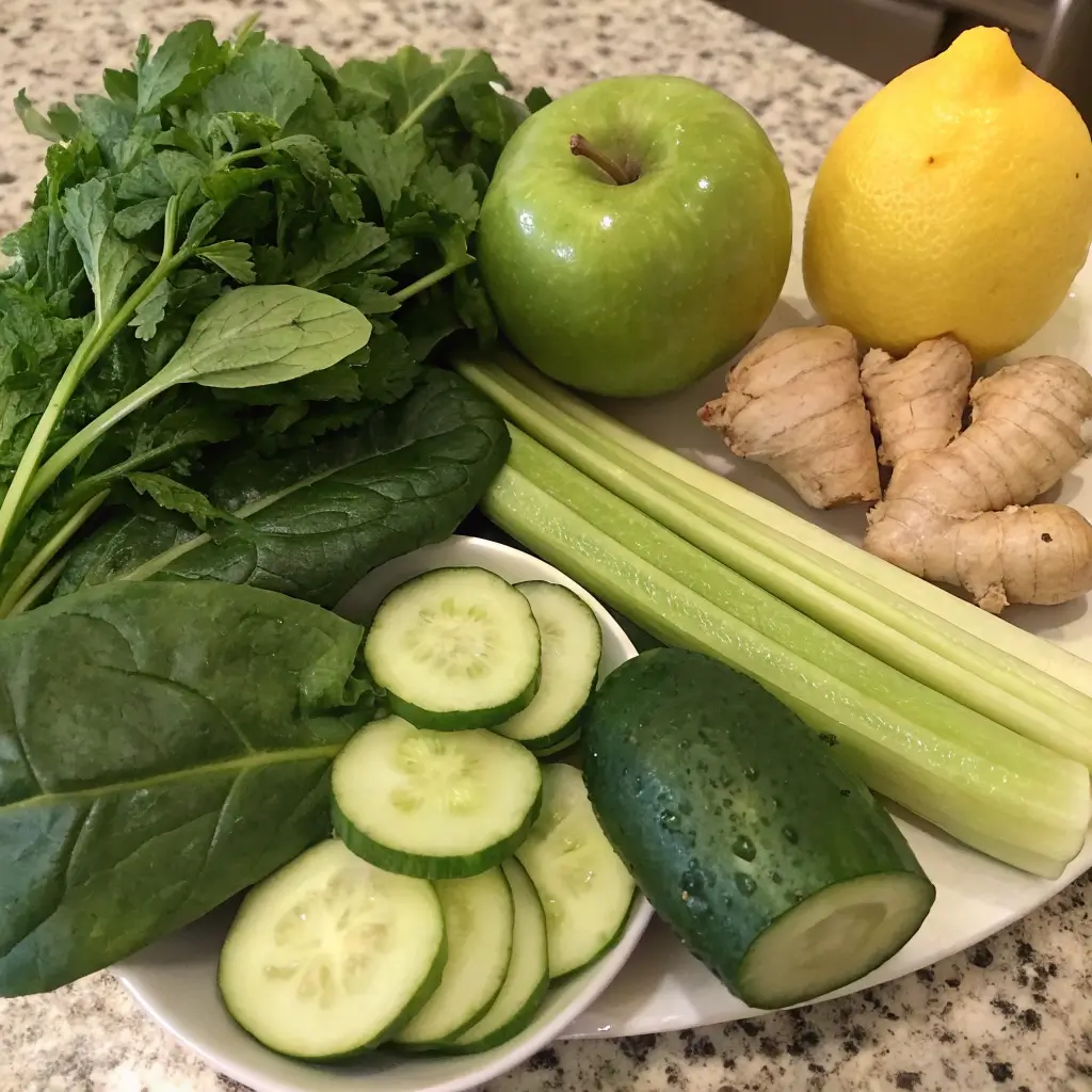 Fresh ingredients for juice recipes for weight loss